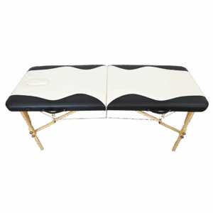 LETTINO DA MASSAGGIO NERO E BIANCO IN 2 ZONE LEGGERO
